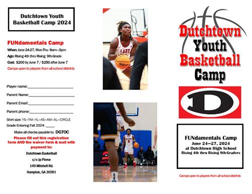 DHS will host a youth basketball camp on June 24-27th. Students in grades 4 through 9 are welcome to attend. The cost is $200